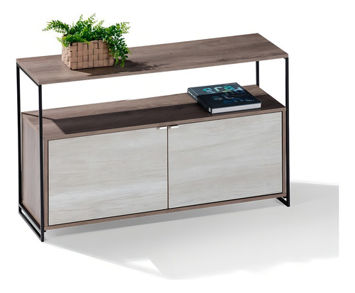 Credenza Turín Color Castaño + Blanco Toscana