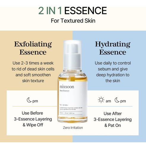 Mixsoon Bean Essence - Suero Exfoliante Hidratante Coreano