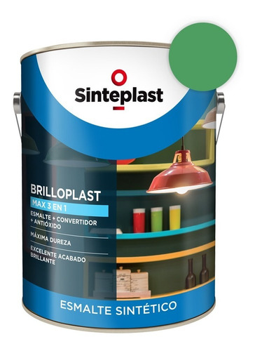 Esmalte Sintético + Convertidor Brilloplast 3 En 1 4lts Color Verde inglés