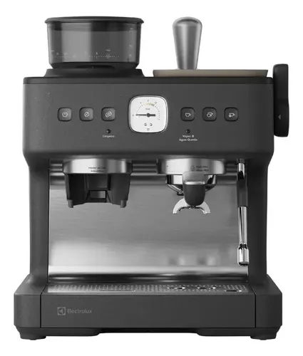 Cafeteira Espresso Latte Electrolux com Moedor de Grãos Integrado, Café em Pó e Sache Saida de Vapor independente Aquecimento de Xícaras Estilo Barista Expert ECM90 Preto Fosco