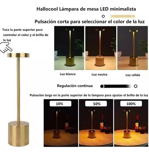 Lámpara De Mesa Recargable, Lámpara Inalámbrica