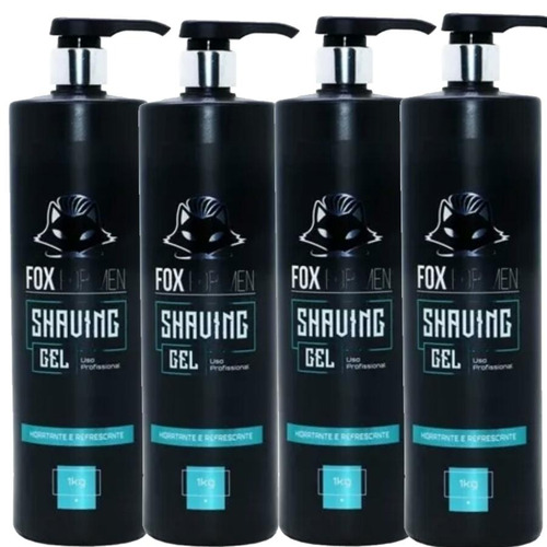 Shaving Gel De Barbear 1kg Fox For Men 4 Unidade