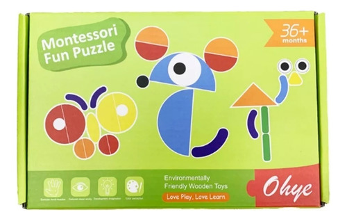 Imagen 1 de 7 de Rompecabezas Puzzle Juego Madera Montessori 39 Piezas Niños