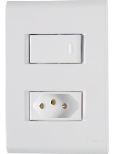 Conjunto 4x2 Com 1 Interruptor Simples 10 A 250 V E 1 Tomada