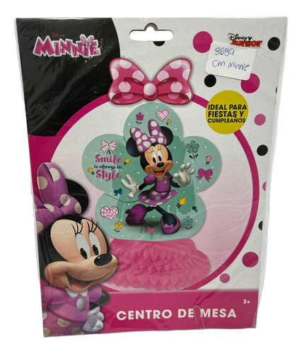 4 Centros De Mesa Minnie Mouse Daisy Fiesta Abanico Plegable