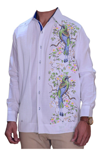 Guayabera Pájaro Toh (relojero), Lino Flame, Única Exclusiva