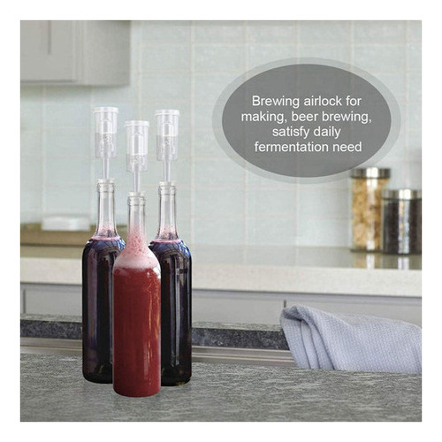 Kit De Tapas De Fermentación Airlock Con 6 Tapones, Cerradur