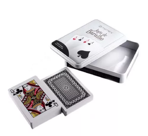 Jogo de Cartas Plásticas Estojo c/2 Baralho para Buraco Truco Tranca  Desliza Fácil Naipe Grande - AliExpress