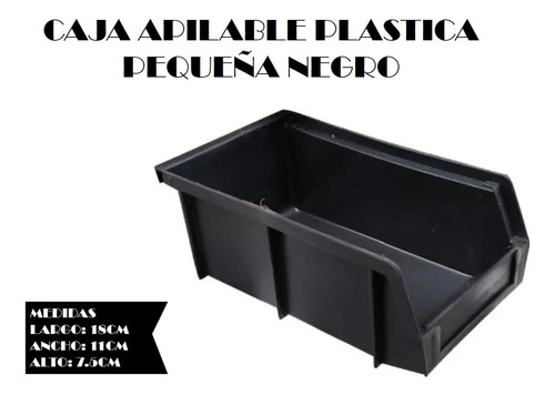 Caja Apilable Organizadora Plástica Pequeña Negro