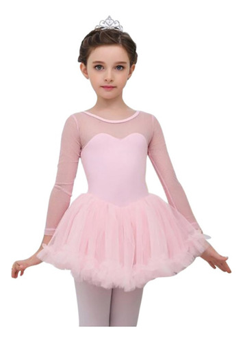 Vestido De Baile Latino Para Niñas Ropa De Ballet De Manga