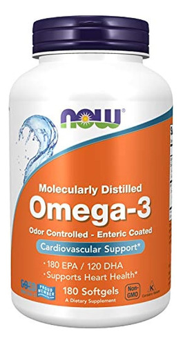 Now Supplements, Omega-3, Enteric Coated, 180 Softgels