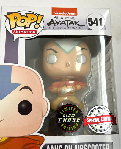 Funko Pop Aang Airscooter Chase Avatar Brilla Exclusivo 541