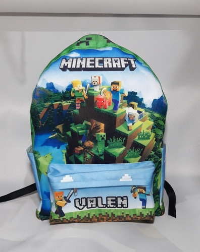 Mochila Escolar Y Cartuchera Minecraft Personalizada