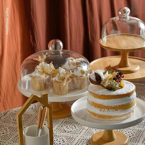 Soporte Nórdico Para Tartas, Cubierta De Cristal, Bandeja