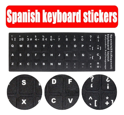 Pegatinas De Teclado Español Para Computadora Laptop 