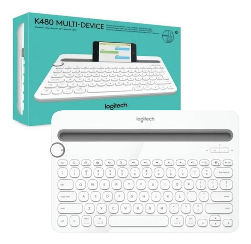 Teclado Logitech K480 Bluetooth Blanco, Ideal Para Tv