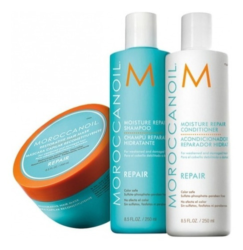 Moroccanoil Shampoo+acondicionador+mascarilla Repair 250ml