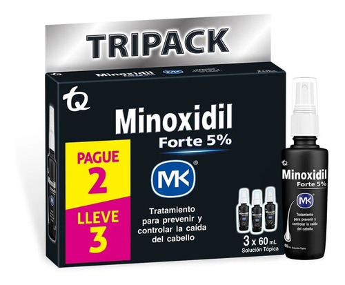 Imagen 1 de 4 de Pack Minoxidil 5% Forte Mk X 3