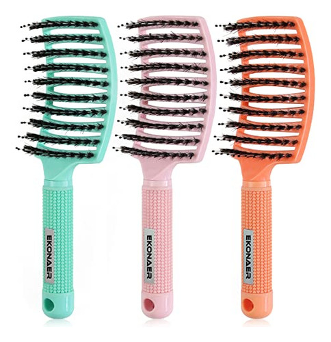 3 Pack Vented Quick Drying Massage Blow Detangler Brush,boar