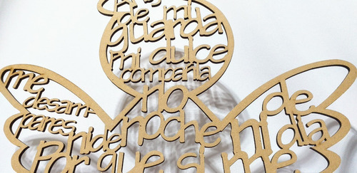 Imagen 8 de 10 de Souvenir Angel De La Guarda 15cm X 20u- Mdf / Fibrofacil