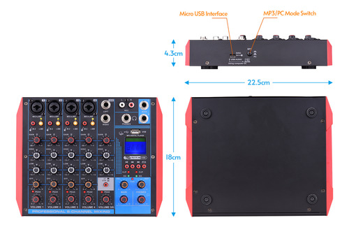Consola De Mezclas Consola De Audio Transmisión Digital De 6
