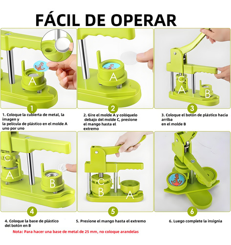 Máquina Para Fabricar Botones De Insignia Kit 25mm