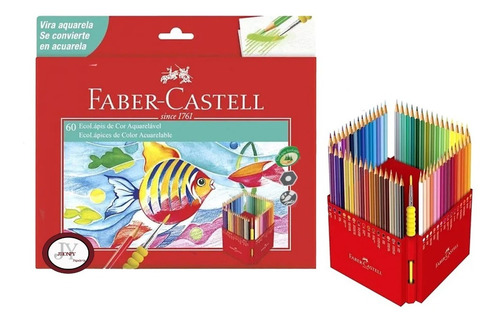 Imagen 1 de 2 de Lápices De Colores Acuarelables Faber-castell Por 60colores