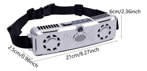 Ventilador Personal De Cintura Al Aire Libre Carga Plateado