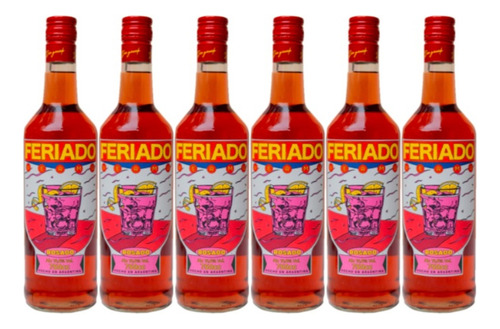 Vermu Feriado Rosado 750 Ml Aperitivo Caja X6