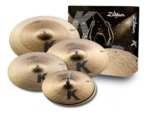 Set Platillos Zildjian K Custom Dark Hi Hat Ride Crash X2