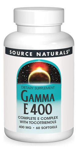 Source Naturals Gamma E 400 Complex 60 Softgels Sabor Sin Sabor