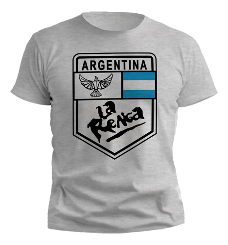 Remera La Renga Diseños Argentina Gris Melange