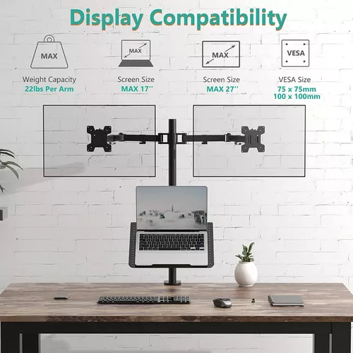 en.casa] Soporte para Monitor 100 x 27 x 15 cm Base para Pantalla