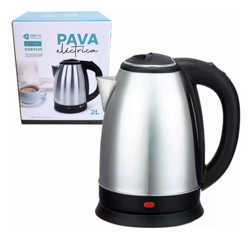 Pava Jarra Electrica Metálica 2l Corte Automático Luz Oryx