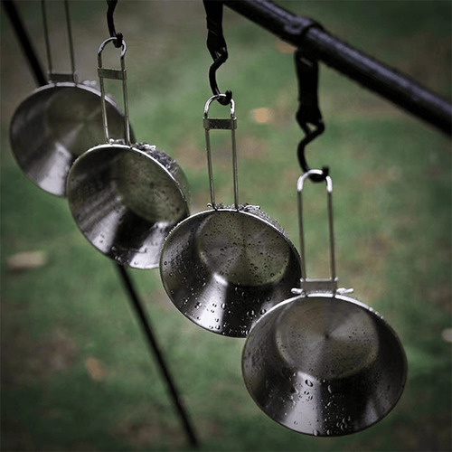 Set De Platos 4 Piezas Plegable De Acero Acampar Picnic