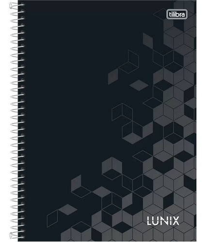 Caderno Colegial Lunix Cubo Preto 80 Folhas - Tilibra