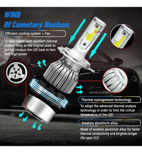 9005 H11 Blanco Kit Faros Led Luz Alta Y Baja Para Chevrolet