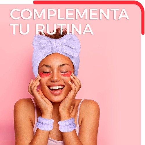 Kit Diadema Y Muñequeras Skincare Maquillaje Mascarilla Spa Color Celeste Color