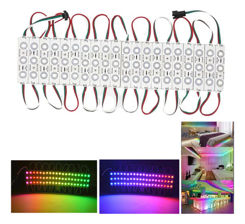 20 Modulos Pixel Ws2811 3 Led Lupa Rgb Cgq Smd5050 Ip68 12v 2811