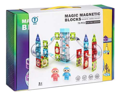 Juego De Bloques De Construcción Magnéticos 3d  75pcs