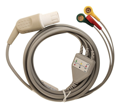 Cable Ecg De 3 Derivaciones Snap Compatible Dräger/siemens