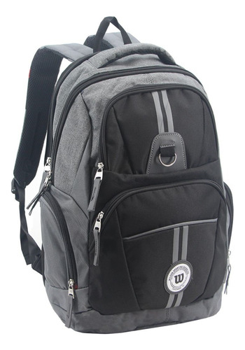 Mochila Wilson Original Urbana Deportes Gym Porta Notebook Reforzada Color Negro