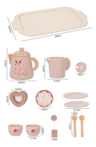Juego De Té De De Simulación De Madera, Accesorios De