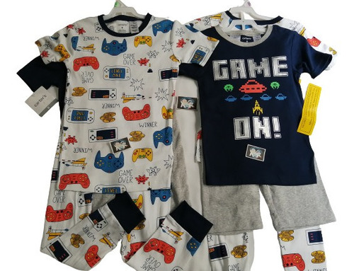 Set X2 Pijamas Carter's En Algodón Niño Game Talla 6 Y 8 .