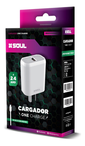 Cargador Rapido 2.4 Celular Tablet + Cable A Elección