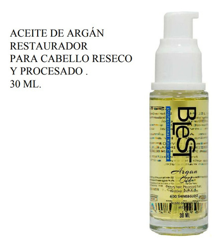 Aceite De Argán Blest Reparador Nutrición Y Brillo Cabello