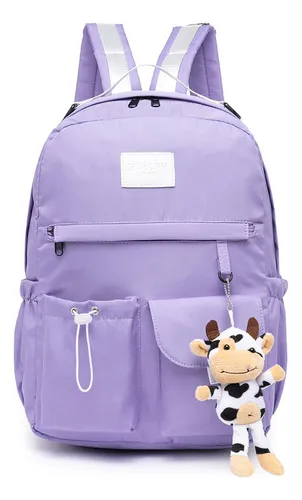 Mochila Feminina Escolar Notebook Resistente Espa osa Grande Cor