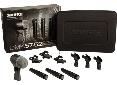 Kit De Micrófonos Shure Dmk57-52 Para Batería Con Maletín Color Negro