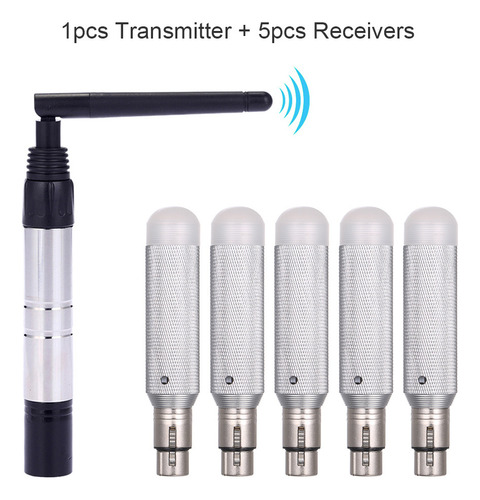 Transmisor Inalámbrico Dmx512 2.4g Ism + 5 Receptores