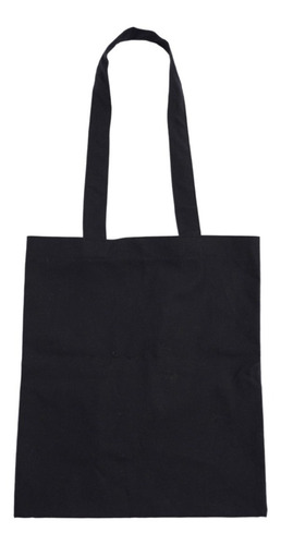 Bolsa Tote Bag De Loneta Negra Ecologica. 40 X 35 Cm